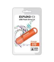 Флешка USB 32 Гб Exployd 570, USB2.0, пластик, оранжевый