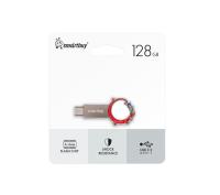 Флешка USB 128Gb SmartBuy SNAKE, USB 3.0/3,1, серебристый