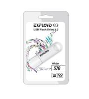 Флешка USB 32 Гб Exployd 570, USB2.0, пластик, белый