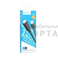Кабель USB to Micro HOCO X88 Gratified, 1m, 2.4A,  черный
