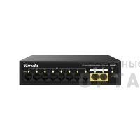 Коммутатор неуправляемый PoE Tenda S110PC , 10 портов, 10x100 Мбит/с, PoE 8х до 30 Вт, настольный ,черный (1/20)