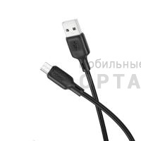 Кабель Usb to Micro BOROFONE BX113 Lenny, 1.0м, 2.4A, силикон, цвет: чёрный (1/360)