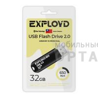 Флешка USB 32 Гб Exployd  650  чёрный Флешка USB 32 Гб Exployd  650  чёрный