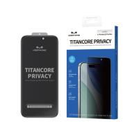 Стекло защитное, KEEPHONE TITANCORE PRIVACY FULL GLUE GLASS iPhone 17/17 PRO/16 PRO, ЧЕРНАЯ РАМКА