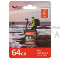Карта памяти SDXC  64GB  Netac P600 U1/Class 10 (80Mb/s)