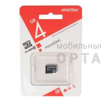 Карта памяти MicroSD 4 Гб Smartbuy Class 10 без адаптера