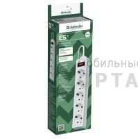 Сетевой фильтр DEFENDER ES, 5 розеток, белый, 5 м. (1/35)