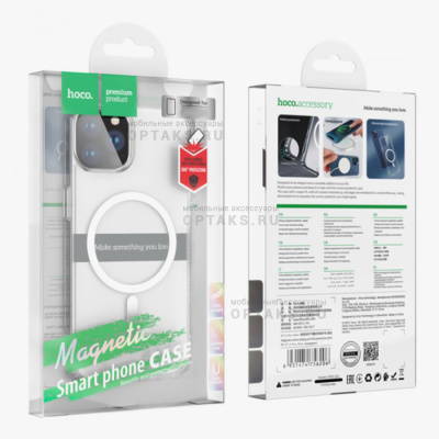 Чехол Hoco Premium Magnetic series airbag, iPhone 15 Pro, transparent